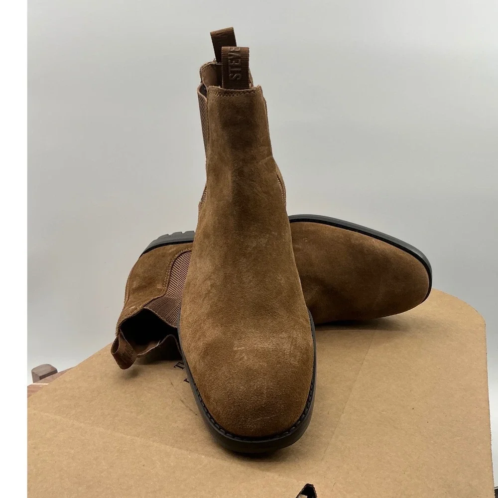 Steve Madden P-Fenton Mens Suede Chelsea Boots Cognac Brown 11D P-FENTON